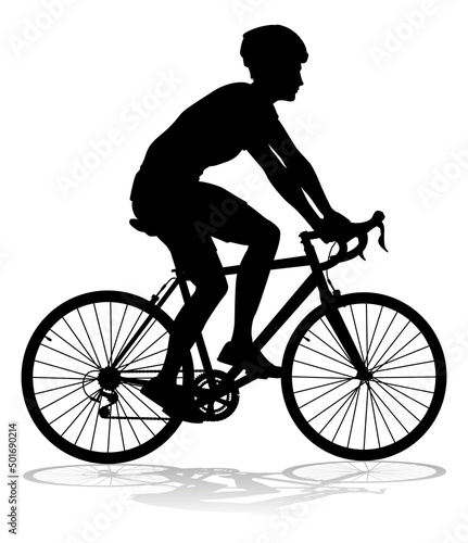 Bike and Bicyclist Silhouette