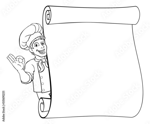 Chef Cook Baker Cartoon Man...