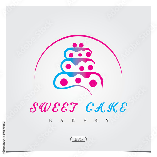 Cupcake logo sweet cake  logo cake shop logo cake bakery design logo premium elegant template vector eps 10