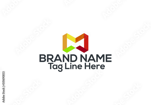 M logo design. M minimalist logo design vector template