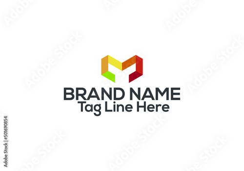 M logo design. M minimalist logo design vector template