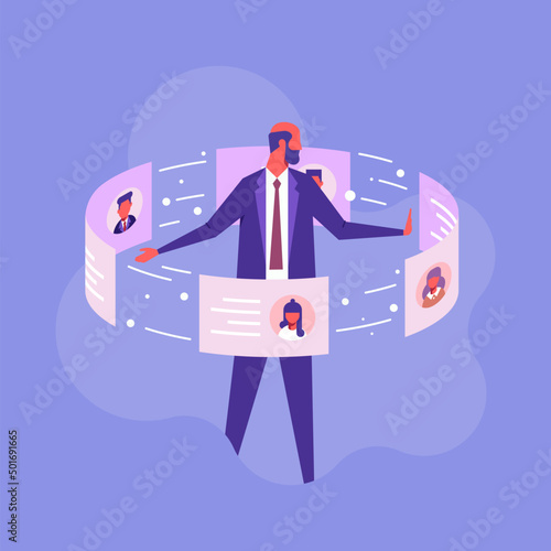 Business HR concept. Human resources manager hiring employee for job