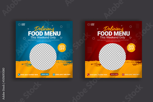 Food social media promotion and banner post design