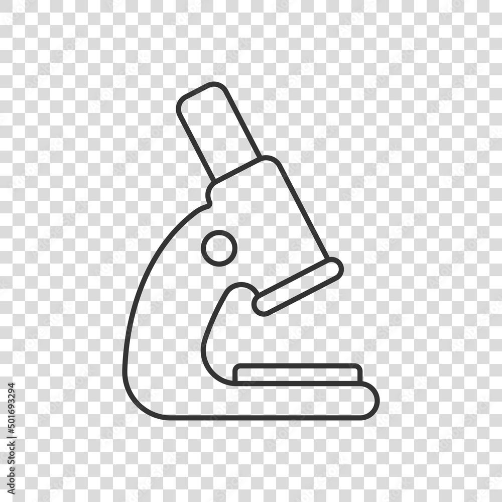 Microscope icon in flat style. Laboratory magnifier vector illustration on isolated background. Biology instrument sign business concept. Microscope icon in flat style. Laboratory magnifier vector illustration on isolated background. Biology instrument sign business concept.