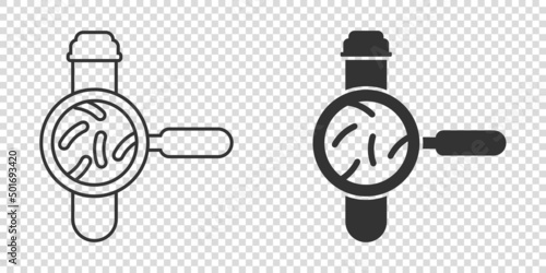 Blood test tube icon in flat style. Hematology vector illustration on isolated background. Laboratory flask sign business concept.