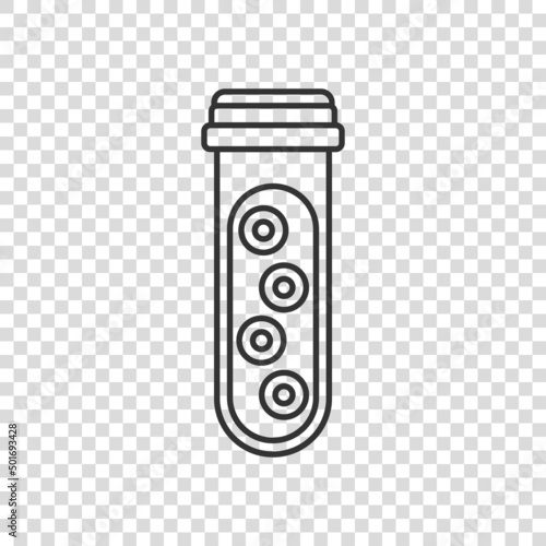 Blood test tube icon in flat style. Hematology vector illustration on isolated background. Laboratory flask sign business concept.