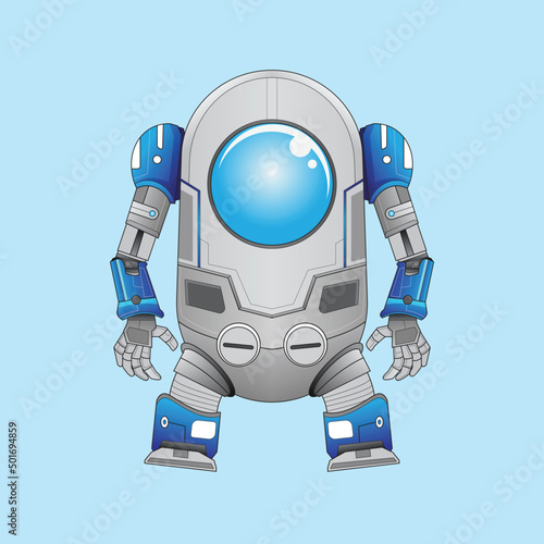 character technology robot warrior cyborg in background, Perfect for mascot, T-Shirt Design, Sticker, Poster, Merchandise and E-sport logo and