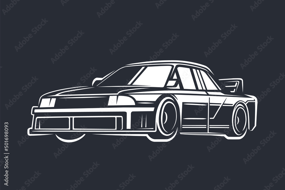Naklejka premium Car illustrator. Street racing.
