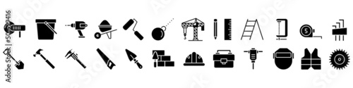 Construction tool icon vector set. repair illustration sign collection. building symbol or logo.