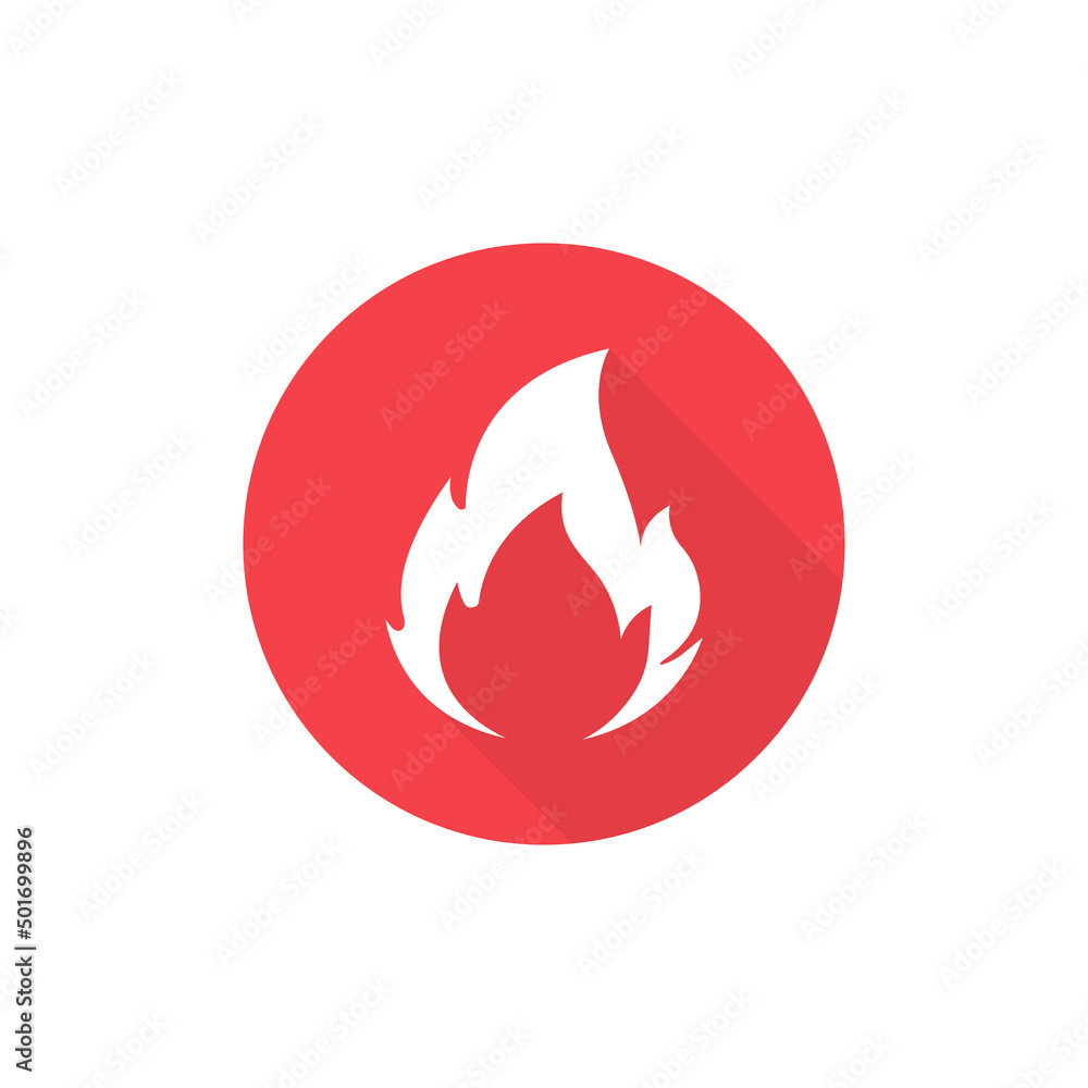 Fire flame icon. Hot symbol button. Web site page and mobile app design vector element. Vector EPS 10