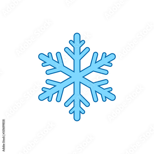 Blue Snowflake icon. Snowflake icon vector in trendy flat style isolated on white background. Vector EPS 10