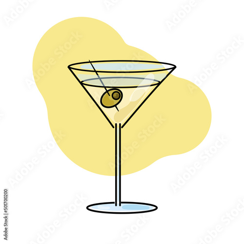 a glass of martini