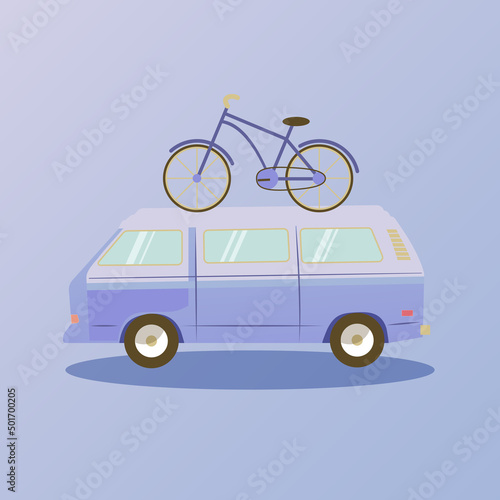 hippie bus with bike