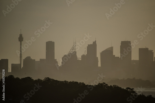 Silhouette photography of Sydney Cityscape view at sunset time.