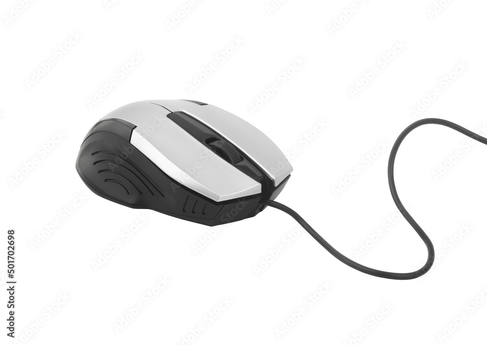 Silver computer mouse isolated on white Silver computer mouse isolated on white