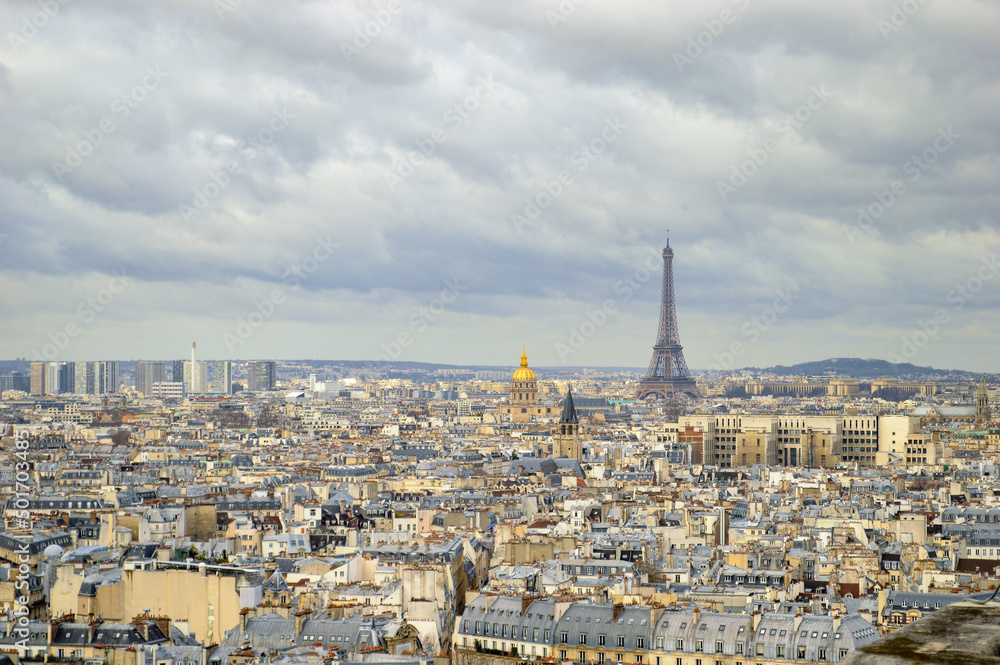 Fototapeta premium ノートルダム大聖堂から見たフランスの景色
