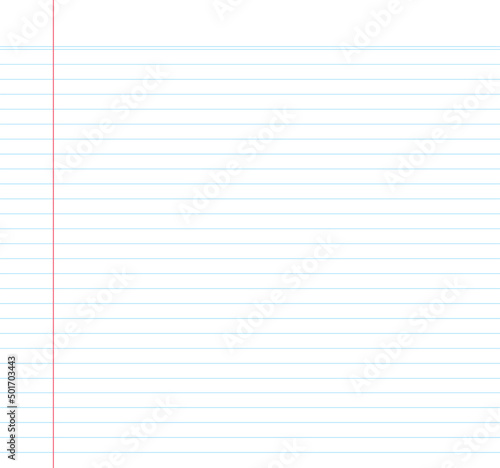 Blank notebook paper sheet with lines vector illustration