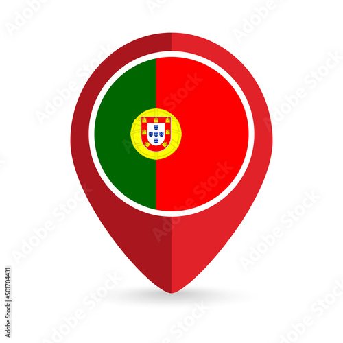Map pointer with contry Portugal. Portugal flag. Vector illustration. Free Download Map pointer with contry Portugal. Portugal flag. Vector illustration. - GFXLoad