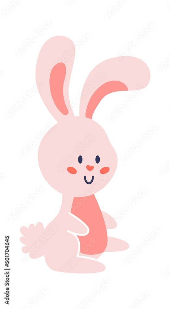 Cute Rabbit Childish Design. Vector illustration