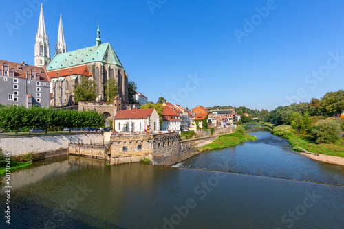 Lutheran Peterskirche (Church of St. Peter and Paul) on Lusatian Neisse river, Goerlitz, Germany