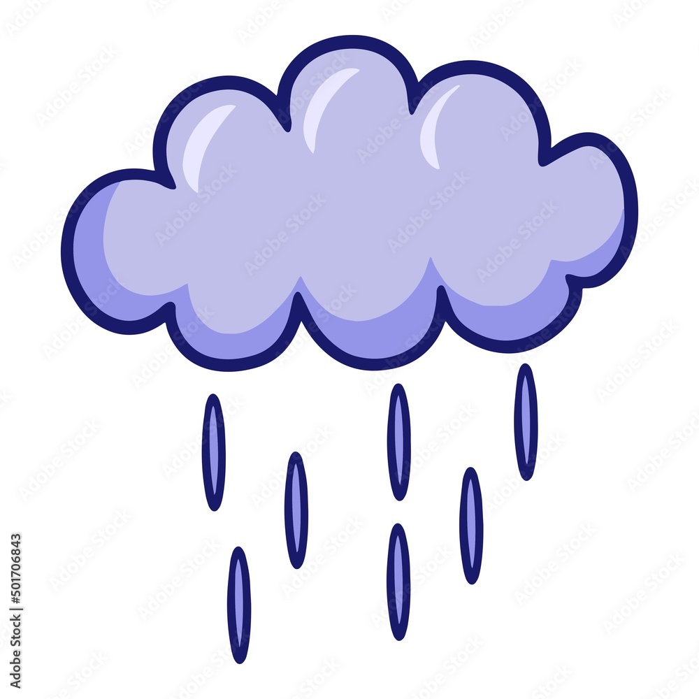 Dark cloud with raindrops, rain is coming, vector illustrations to indicate the weather