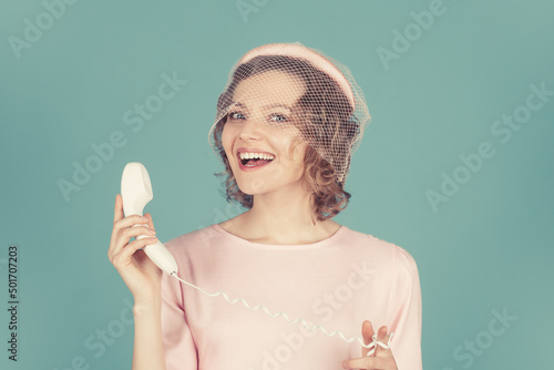 Closeup portrait of beautiful young woman. Isolated. Copy space.