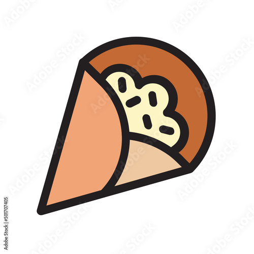 Crepe , Bakery filled outline icon.