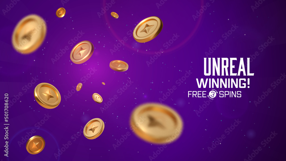 3d vector golden falling coins on dark galactic background. Winning vector illustration. Win congratulations illustration for gambling games 3d vector golden falling coins on dark galactic background. Winning vector illustration. Win congratulations illustration for gambling games