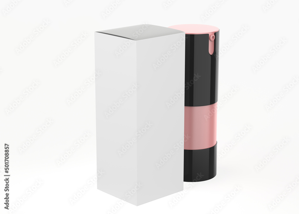 15ml Frosted Glass Airless Bottle Mockup isolated on white background. 3d illustration 15ml Frosted Glass Airless Bottle Mockup isolated on white background. 3d illustration