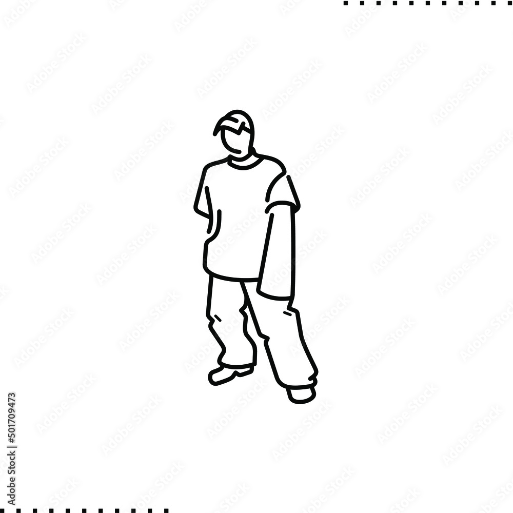 oversize fashion, trend look for men, vector isolated on white oversize fashion, trend look for men, vector isolated on white