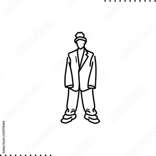 oversize fashion, trend look for men, vector isolated on white