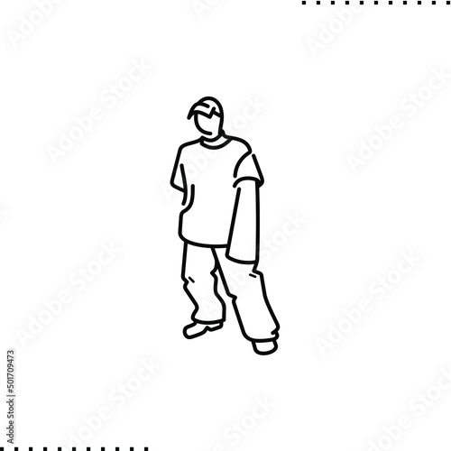 oversize fashion, trend look for men, vector isolated on white