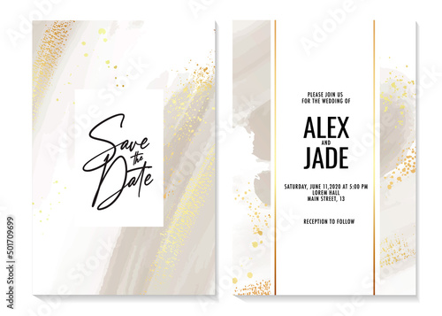 Beige ivory save the date card social media template vintage post watercolor romantic abstract wedding invitation, birthday greeting card, holiday card