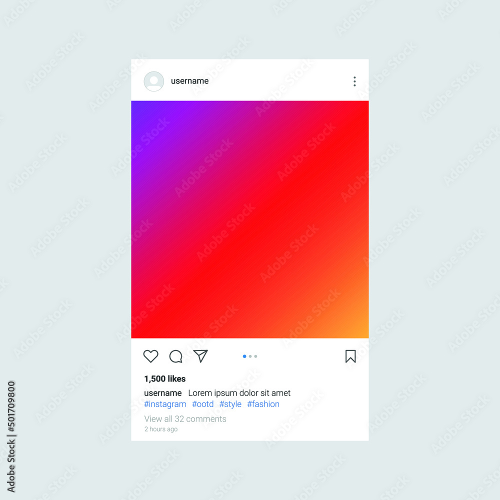 Mockup of Social Media Photo Frame. Social Media Design Concept