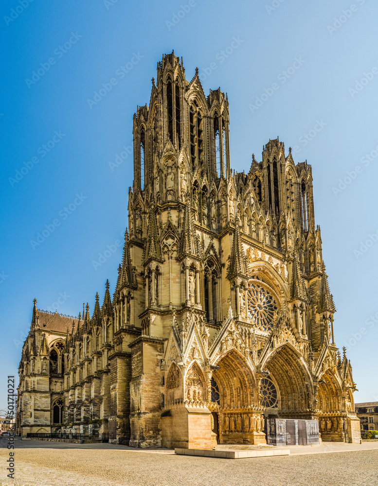 Reims Cathedral in in the Champagne region of France