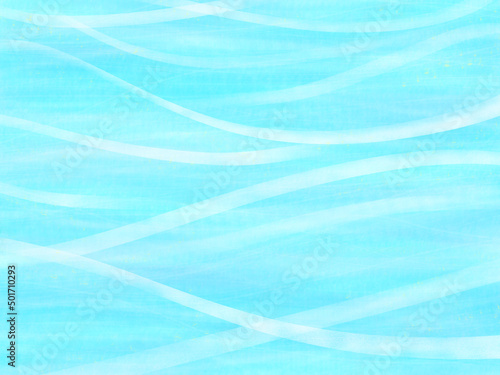 Tableau sur toile 清涼感あふれる風や水流を思わせる水色背景