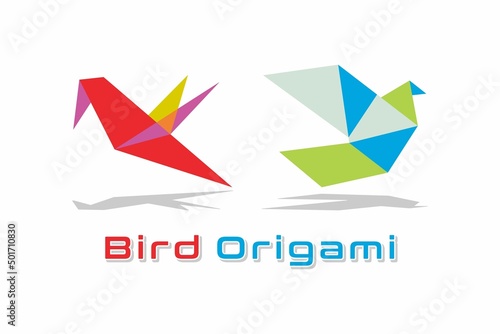 Modern Bird Origami Logo Vector