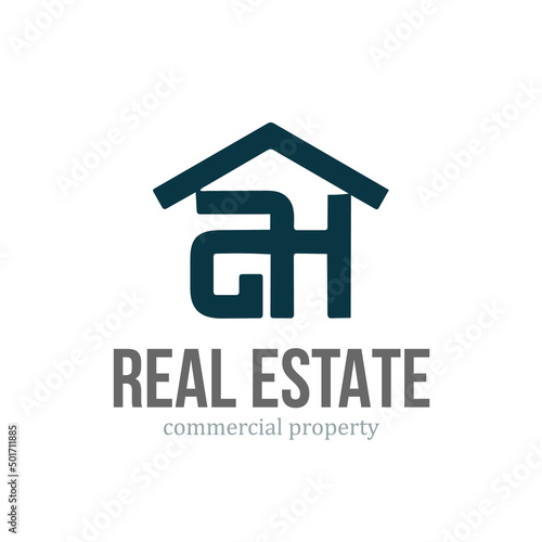 Letter HG real estate logo design