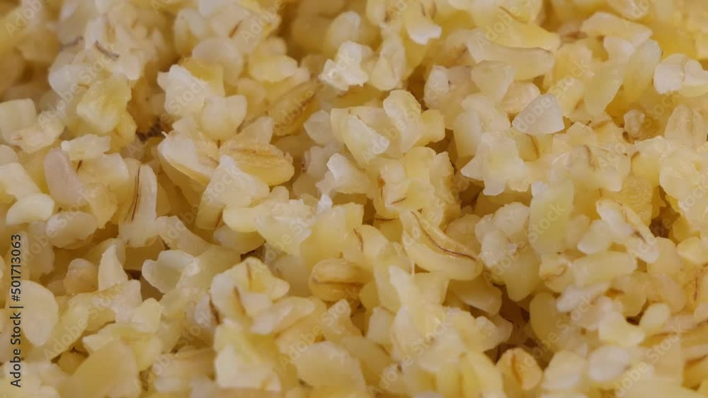 Boiled bulgur grits, close-up. Bulgur porridge, full frame. Vegetarian Healthy Food Boiled bulgur grits, close-up. Bulgur porridge, full frame. Vegetarian Healthy Food
