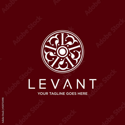 Letter or word L carving font on circle around like Motif image graphic icon logo design abstract concept vector stock. Can be used as a symbol related to initial or interior.