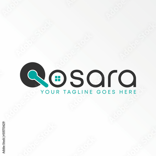 letter or word O or Q like key hole or door handle image graphic icon logo design abstract concept vector stock. Can be used as a symbol related to initial or property