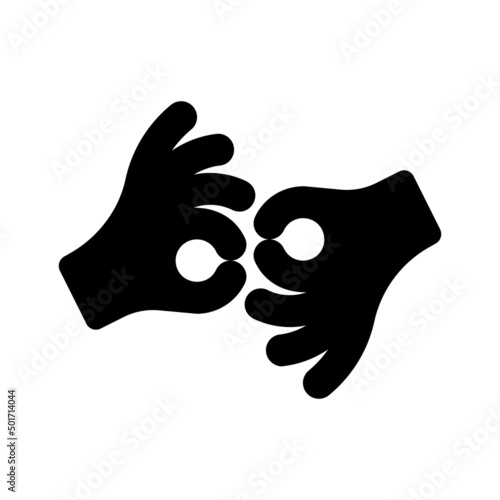 Sign language interpreting vector icon. US sing language hand symbol isolated on white background. Vector EPS 10