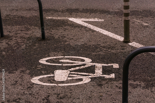 Bicycle parking in the center of Lisbon