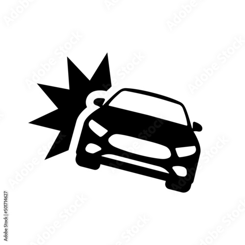 Car crash vector icon. Car accident symbol isolated. Vector illustration EPS 10 photo