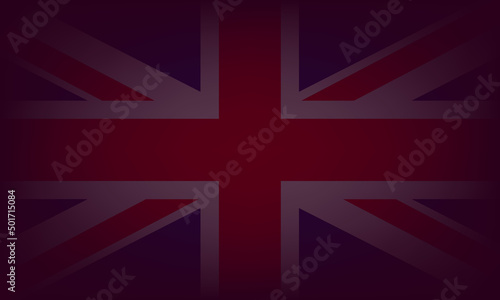 United Kingdom of Great Britain and Northern Ireland flag. UK flag dark background Vector illustration EPS 10