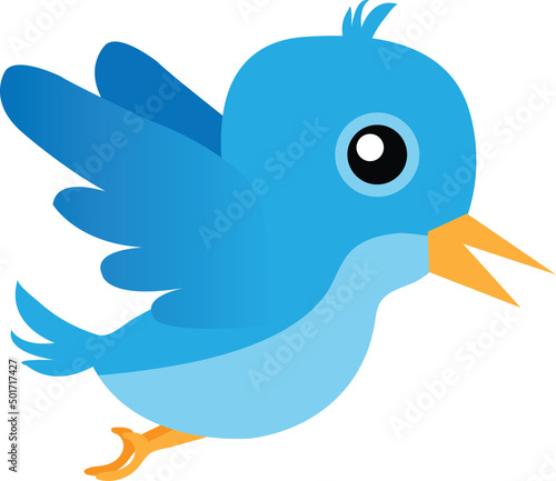 Blue bird vector illustration. Bird clip art or image