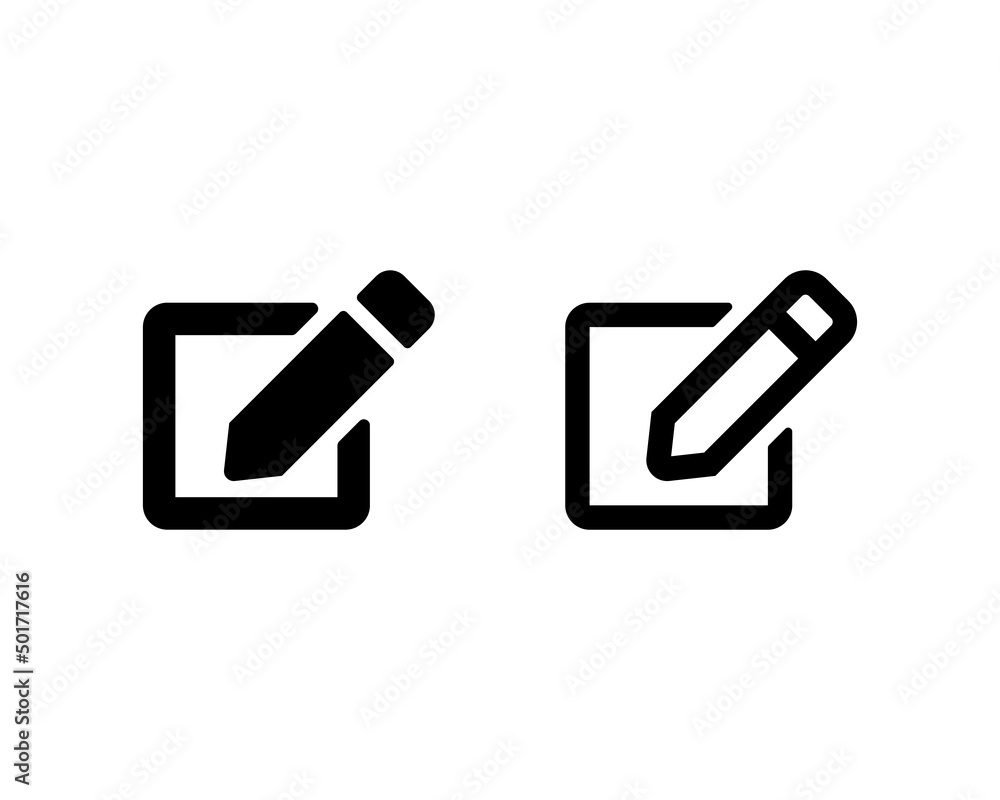 Edit vector icon. Pencil with document black symbol isolated. Vector illustration EPS 10 Edit vector icon. Pencil with document black symbol isolated. Vector illustration EPS 10