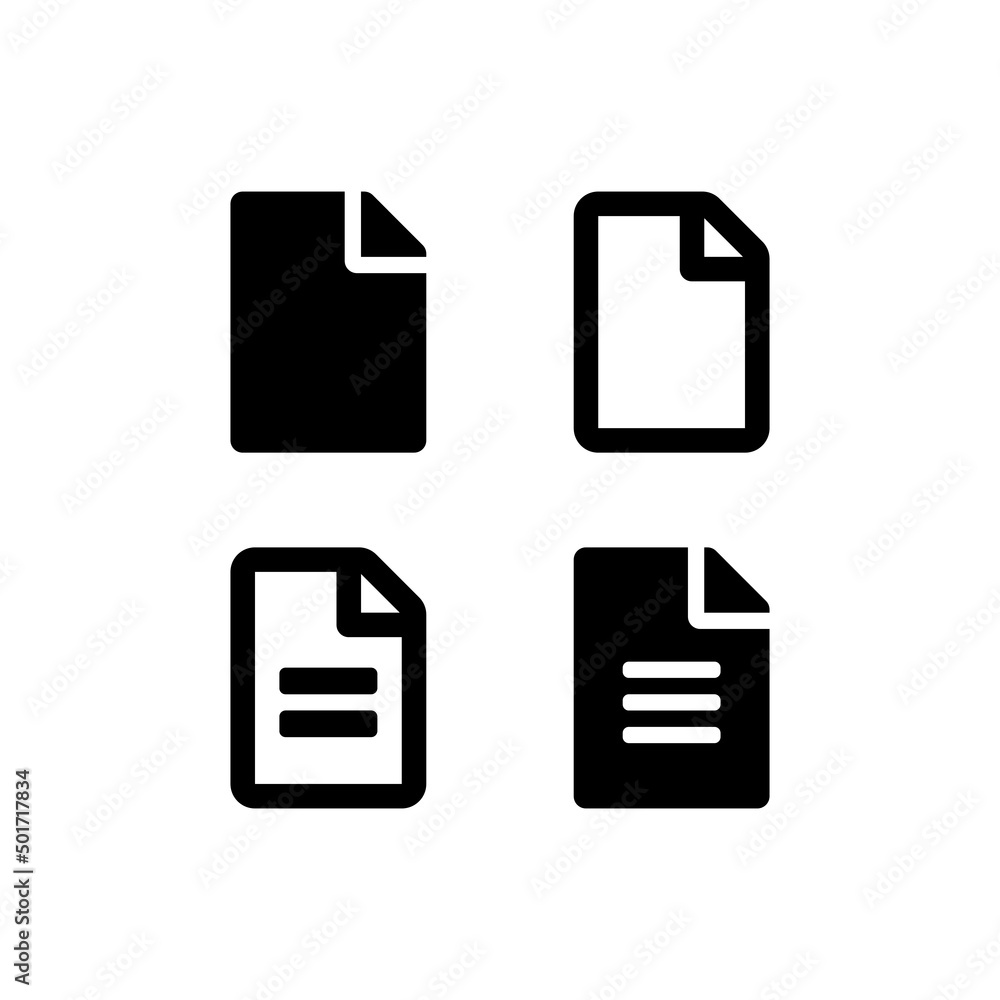 Document file vector icon set. File symbols isolated. Vector illustration EPS 10
