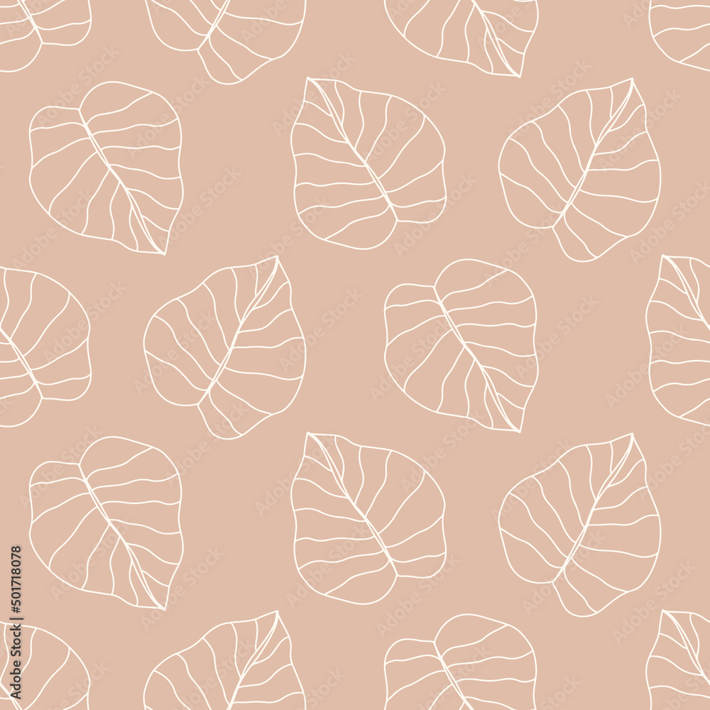 Foliage Seamless Pattern. Floral tropical Vintage branches endless background