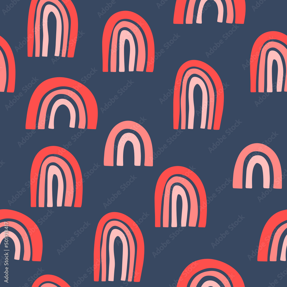 Hand drawing rainbow seamless pattern. Creative kids style texture for fabric, wrapping, textile, wallpaper, apparel. Surface pattern design. Hand drawing rainbow seamless pattern. Creative kids style texture for fabric, wrapping, textile, wallpaper, apparel. Surface pattern design.